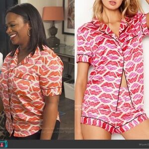 As seen on TRH of ATL Victoria’s Secret valentines satin lip pajamas